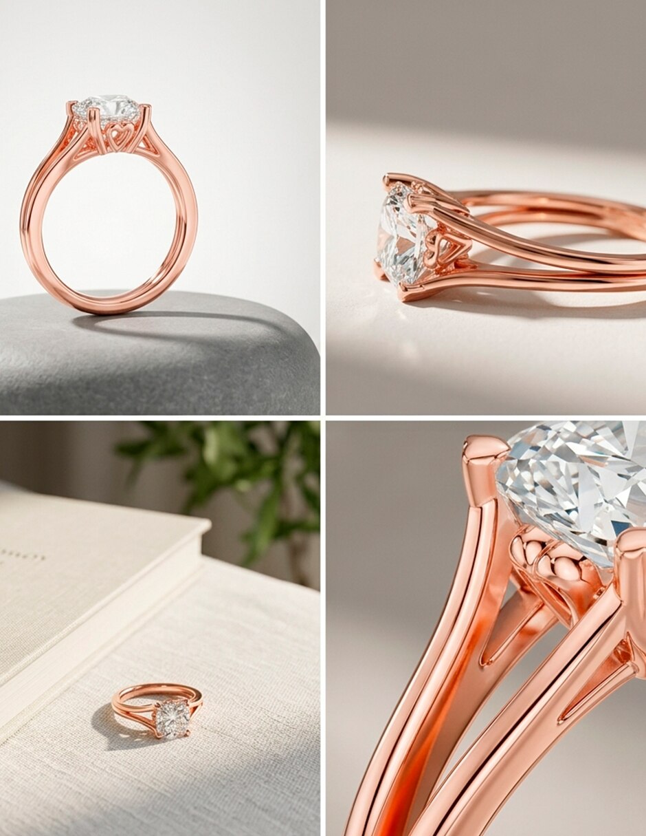 Anillo de compromiso de oro 18 K diamante de laboratorio 9
