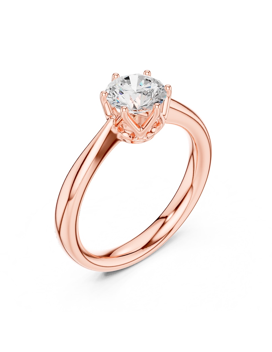 Anillo de compromiso de oro 18 K zirconia cúbica 2
