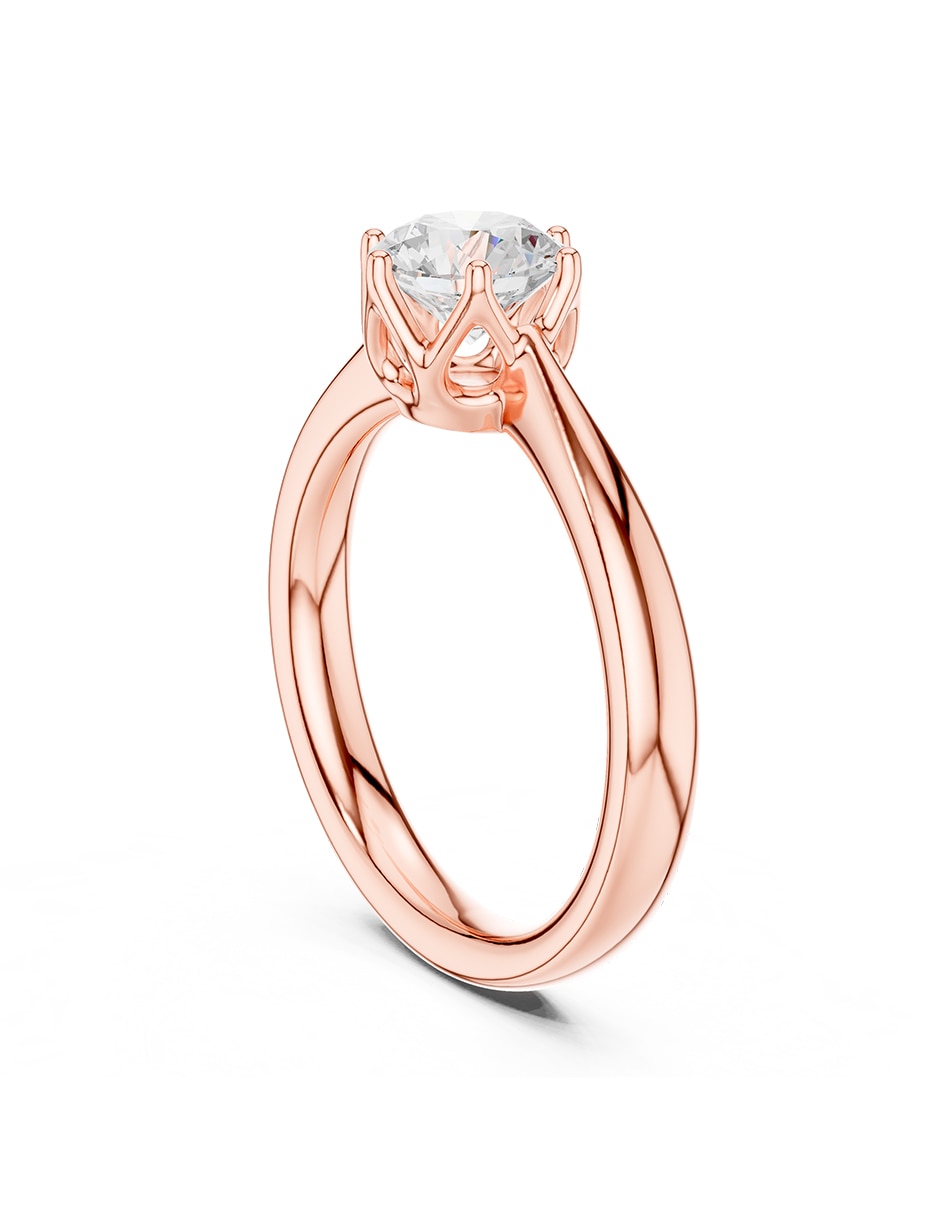 Anillo de compromiso de oro 18 K zirconia cúbica 3