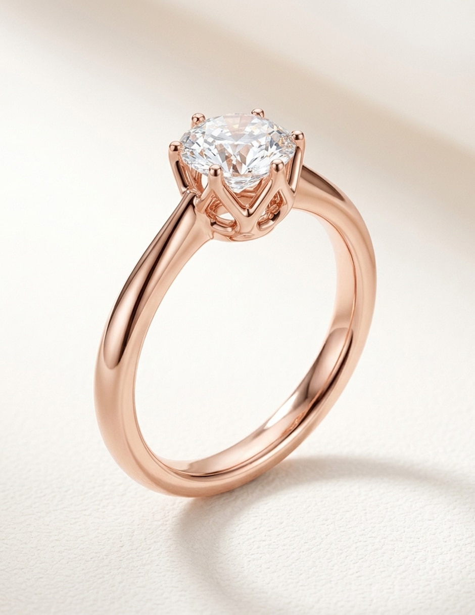 Anillo de compromiso de oro 18 K zirconia cúbica 6