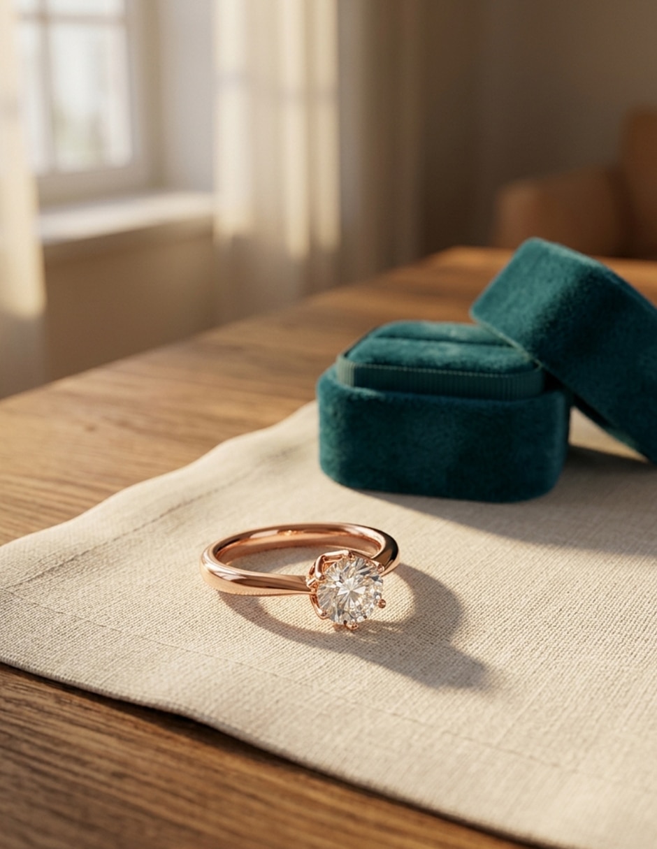 Anillo de compromiso de oro 18 K zirconia cúbica 7