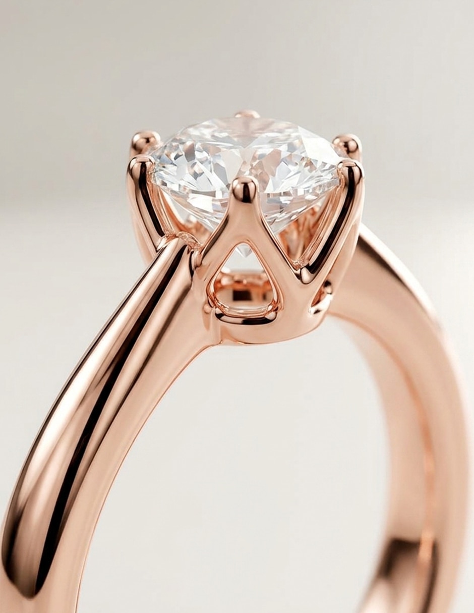 Anillo de compromiso de oro 18 K zirconia cúbica 8