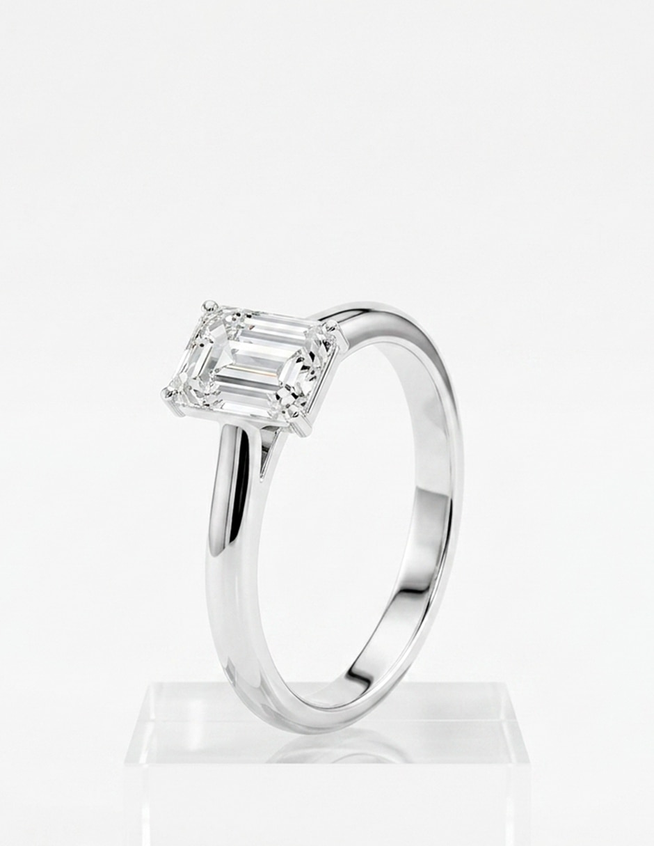 Anillo de compromiso de oro 14 K diamante de laboratorio 9
