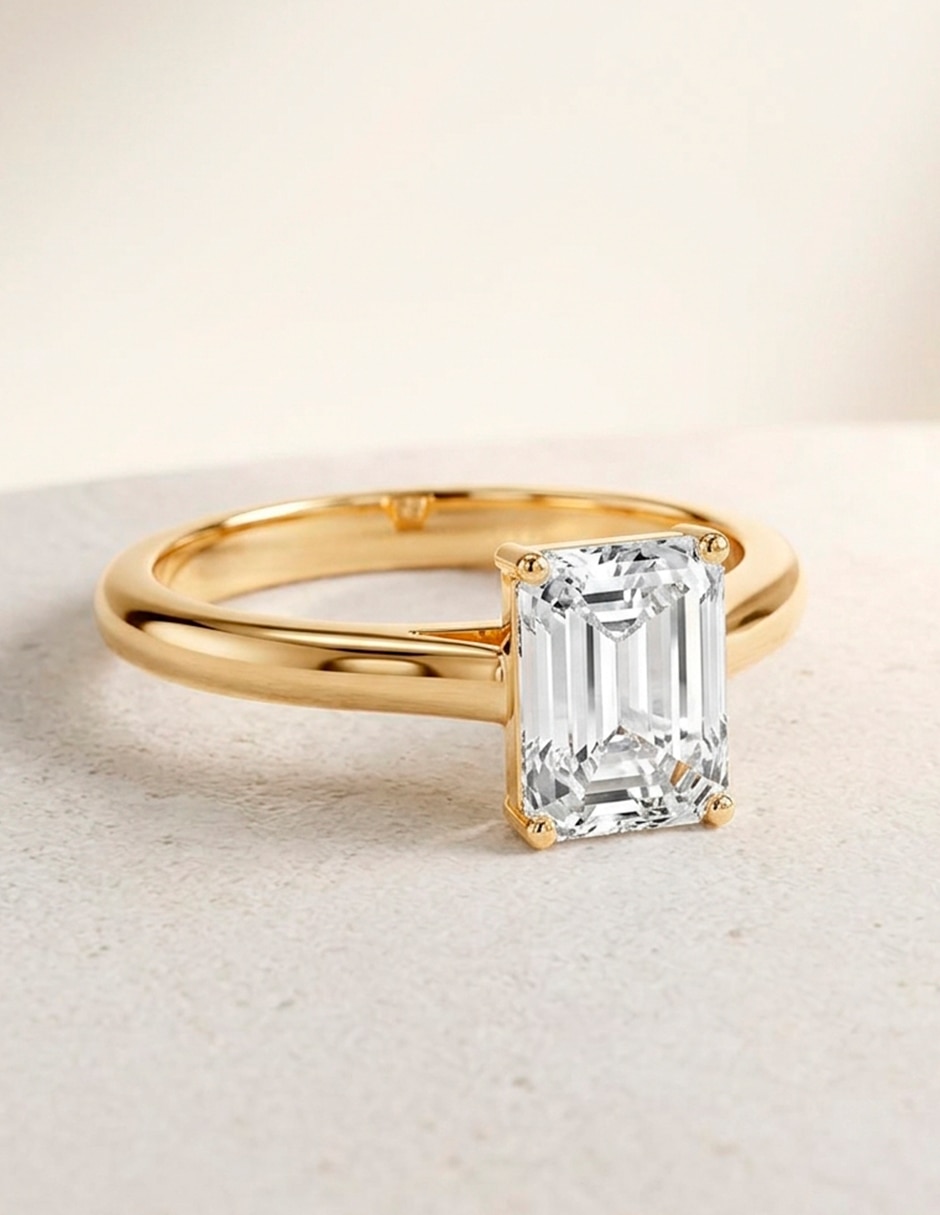 Anillo de compromiso de oro 14 K Amore mio diamante de laboratorio