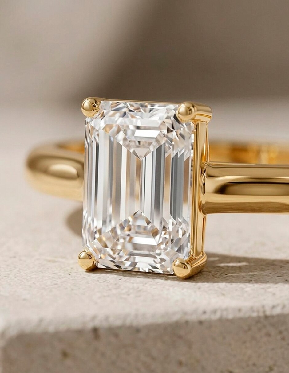 Anillo de compromiso de oro 14 K Amore mio diamante de laboratorio