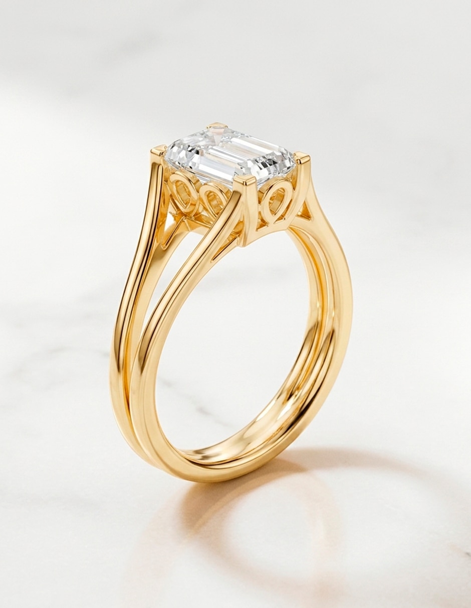 Anillo de compromiso de oro 18 K diamante de laboratorio 9