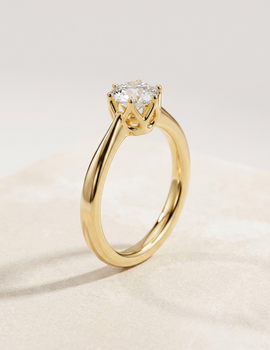 Anillo de compromiso de oro 14 K diamante de laboratorio 12