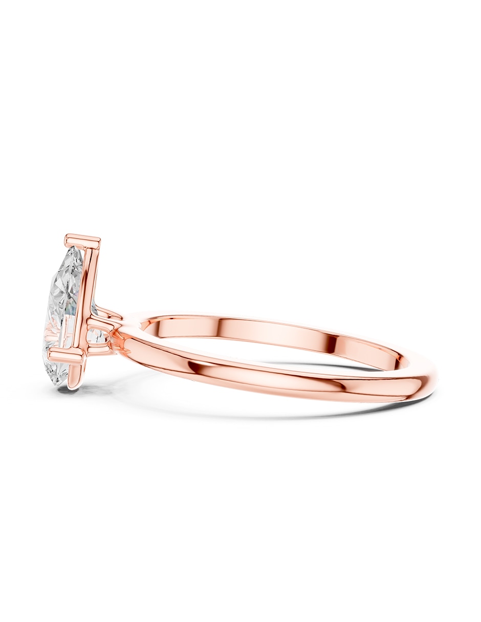 Anillo de compromiso de oro 9 K diamante de laboratorio 5