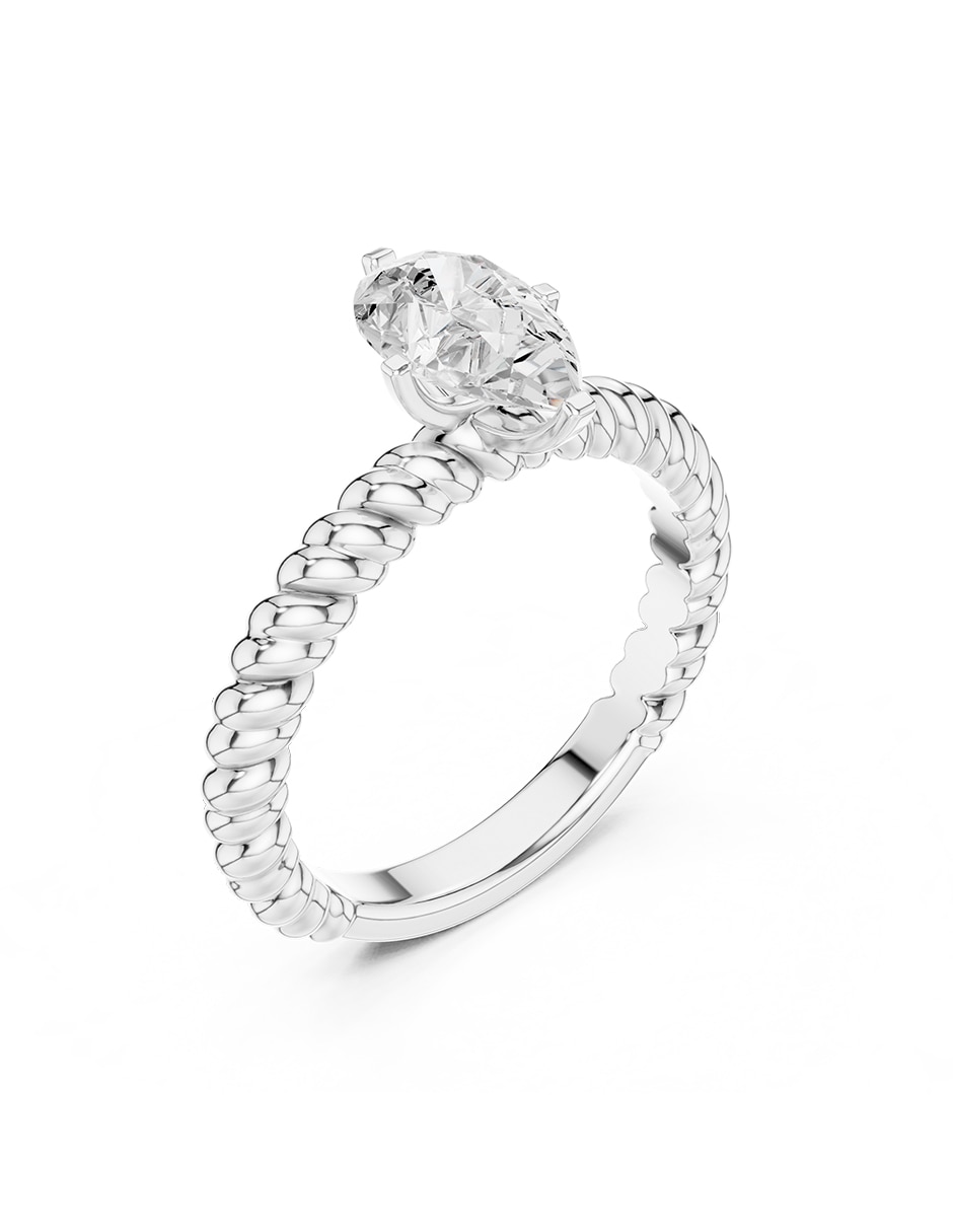 Anillo de compromiso de oro 18 K diamante de laboratorio 2