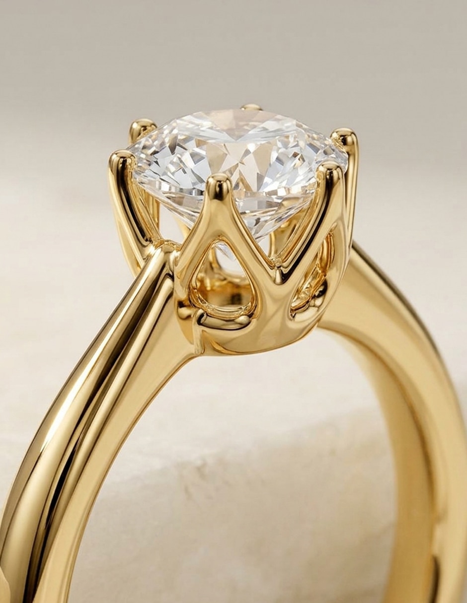 Anillo de compromiso de oro 14 K diamante de laboratorio 6