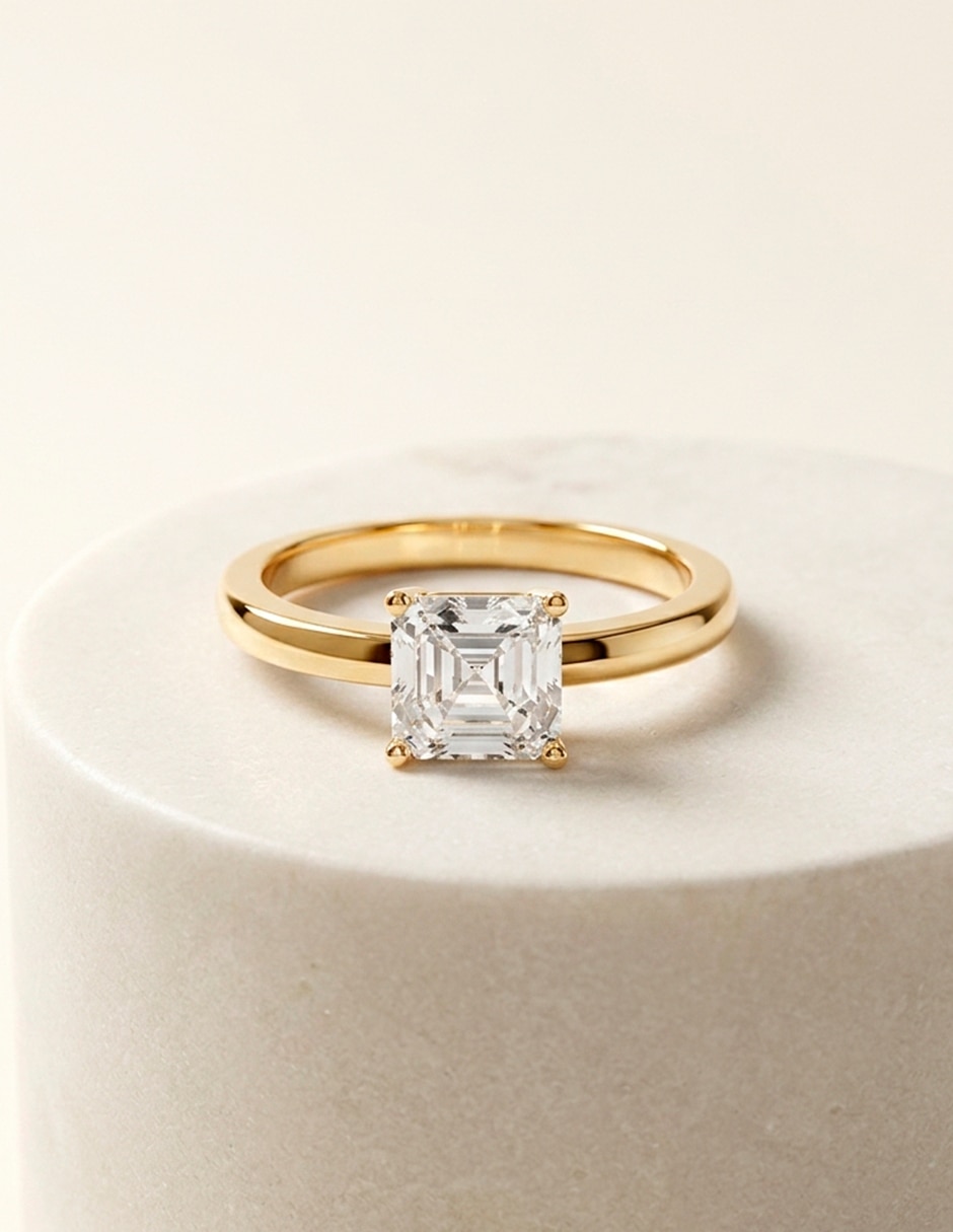 Anillo de compromiso de oro 14 k amore mio