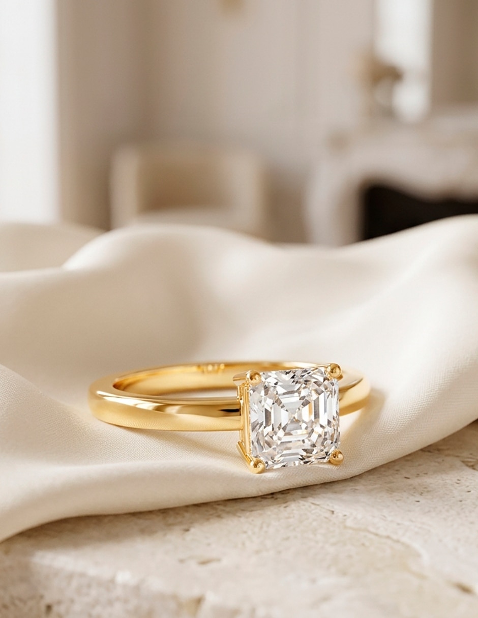 Anillo de compromiso de oro 14 k amore mio