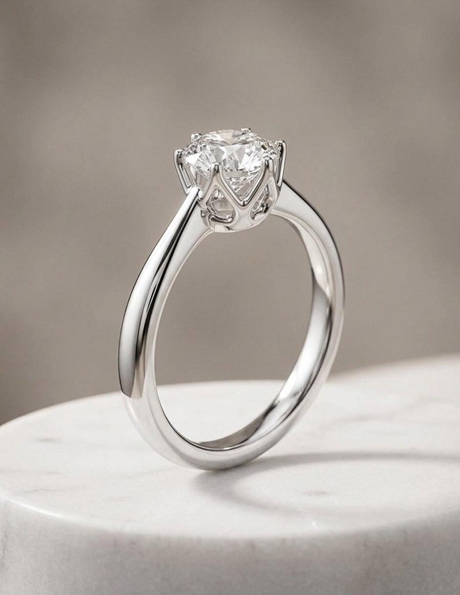 Anillo de compromiso de oro 9 K diamante de laboratorio 6