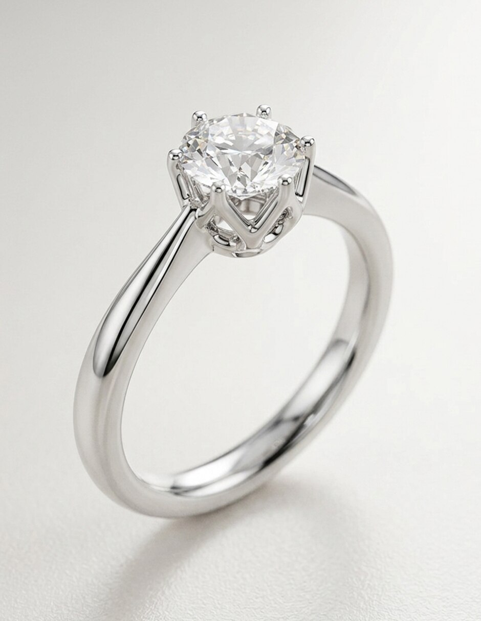 Anillo de compromiso de oro 9 K diamante de laboratorio 8