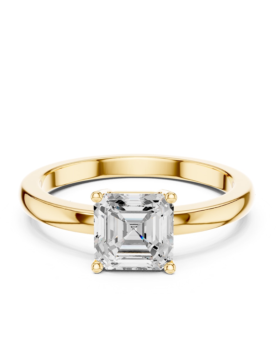 Anillo de compromiso de oro 14 K diamante de laboratorio