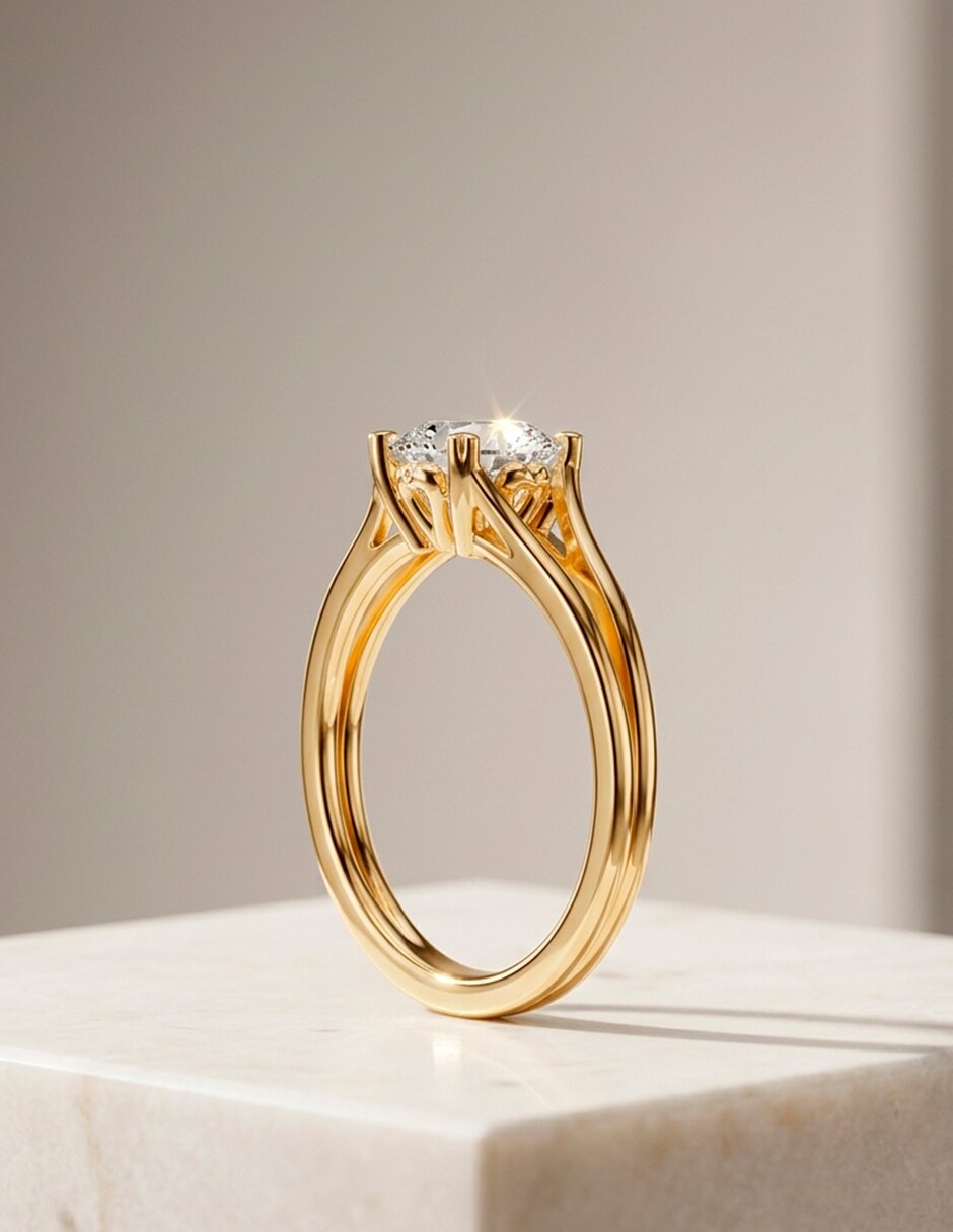 Anillo de compromiso de oro 18 K Amore mio diamante de laboratorio