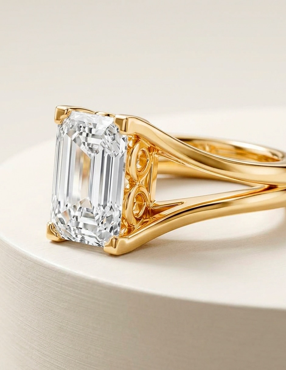 Anillo de compromiso de oro 14 K Amore mio diamante de laboratorio