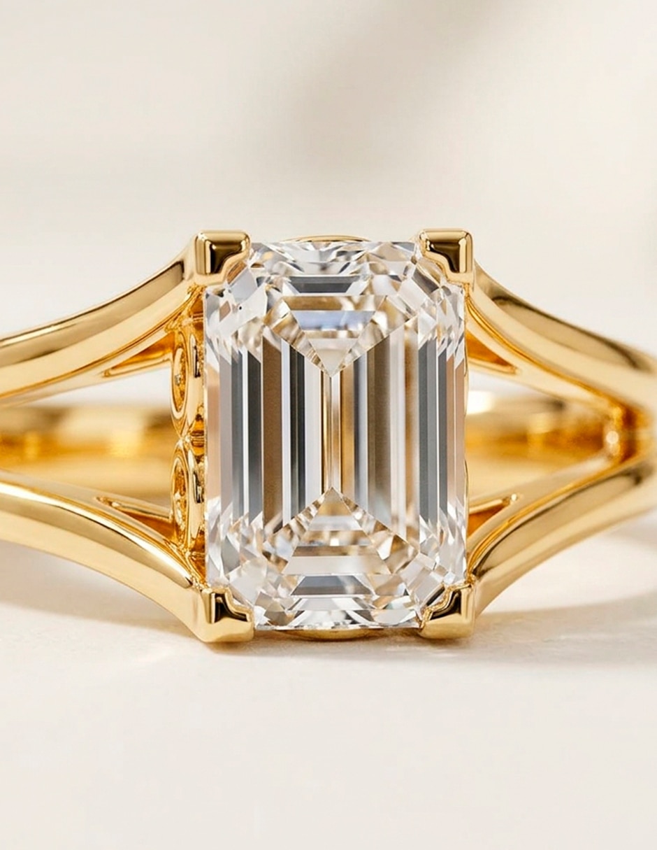 Anillo de compromiso de oro 14 K Amore mio diamante de laboratorio