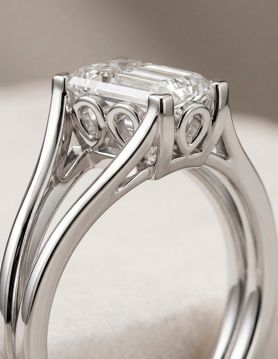 Anillo de compromiso de oro 18 K diamante de laboratorio 9