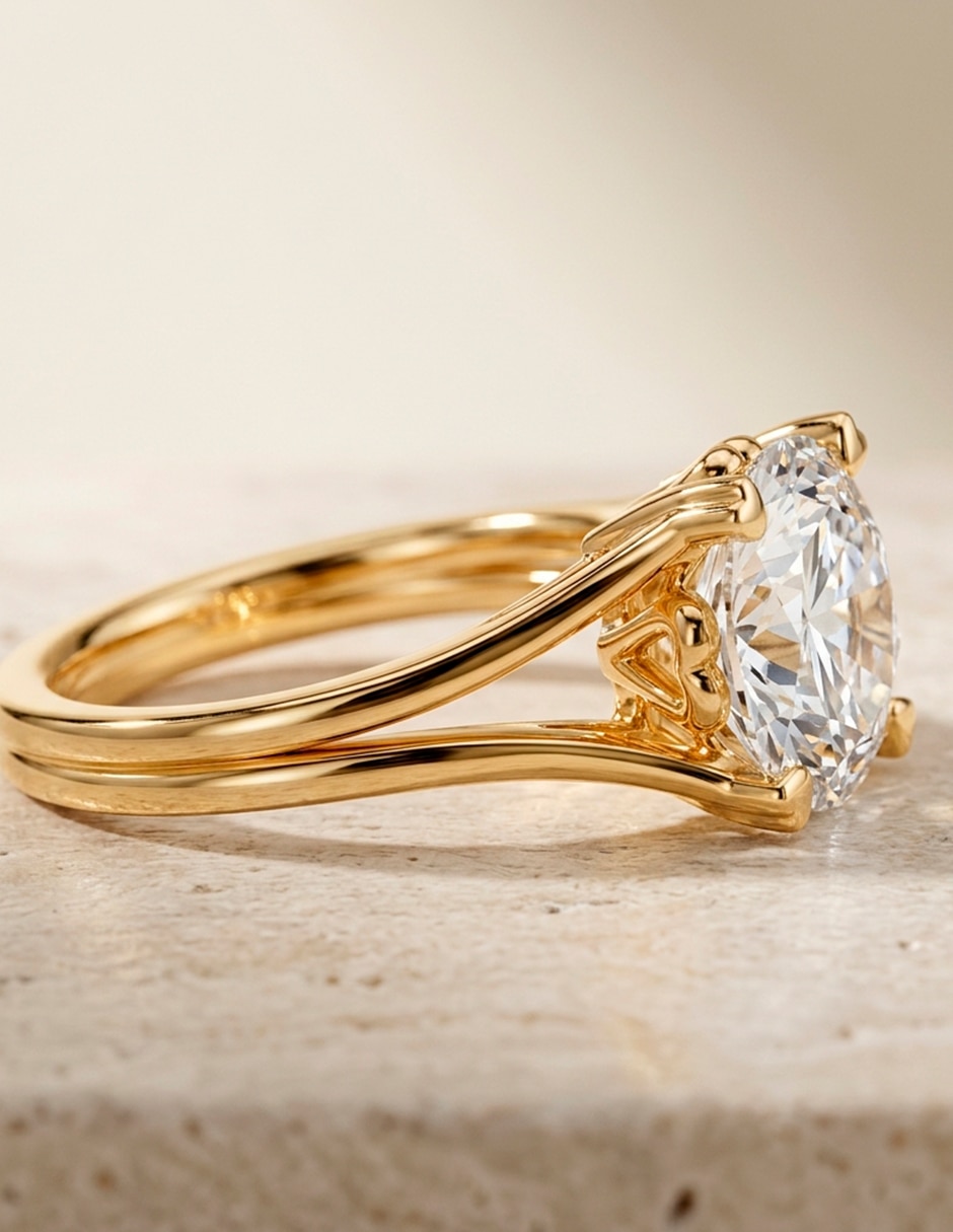 Anillo de compromiso de oro 9 K Amore mio diamante de laboratorio