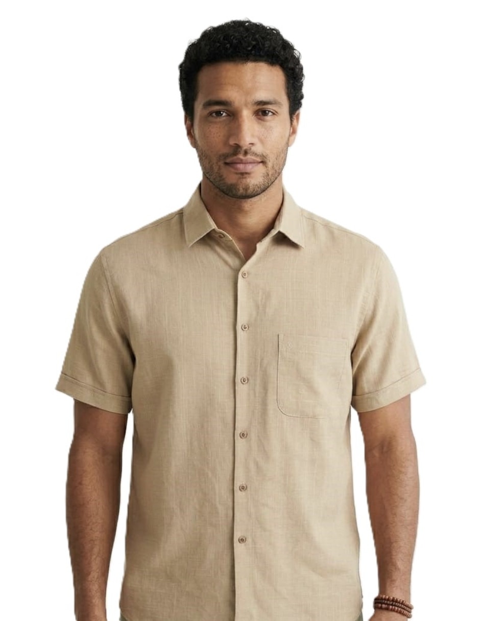 Camisa casual de algodón manga corta para hombre 2