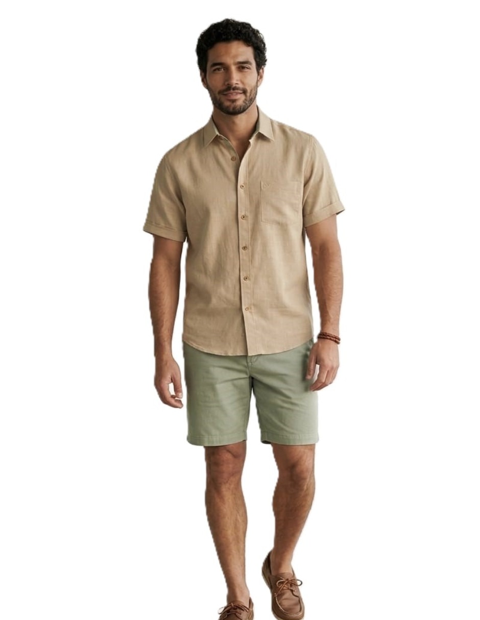 Camisa casual de algodón manga corta para hombre Camisa casual de algodón manga corta para hombre