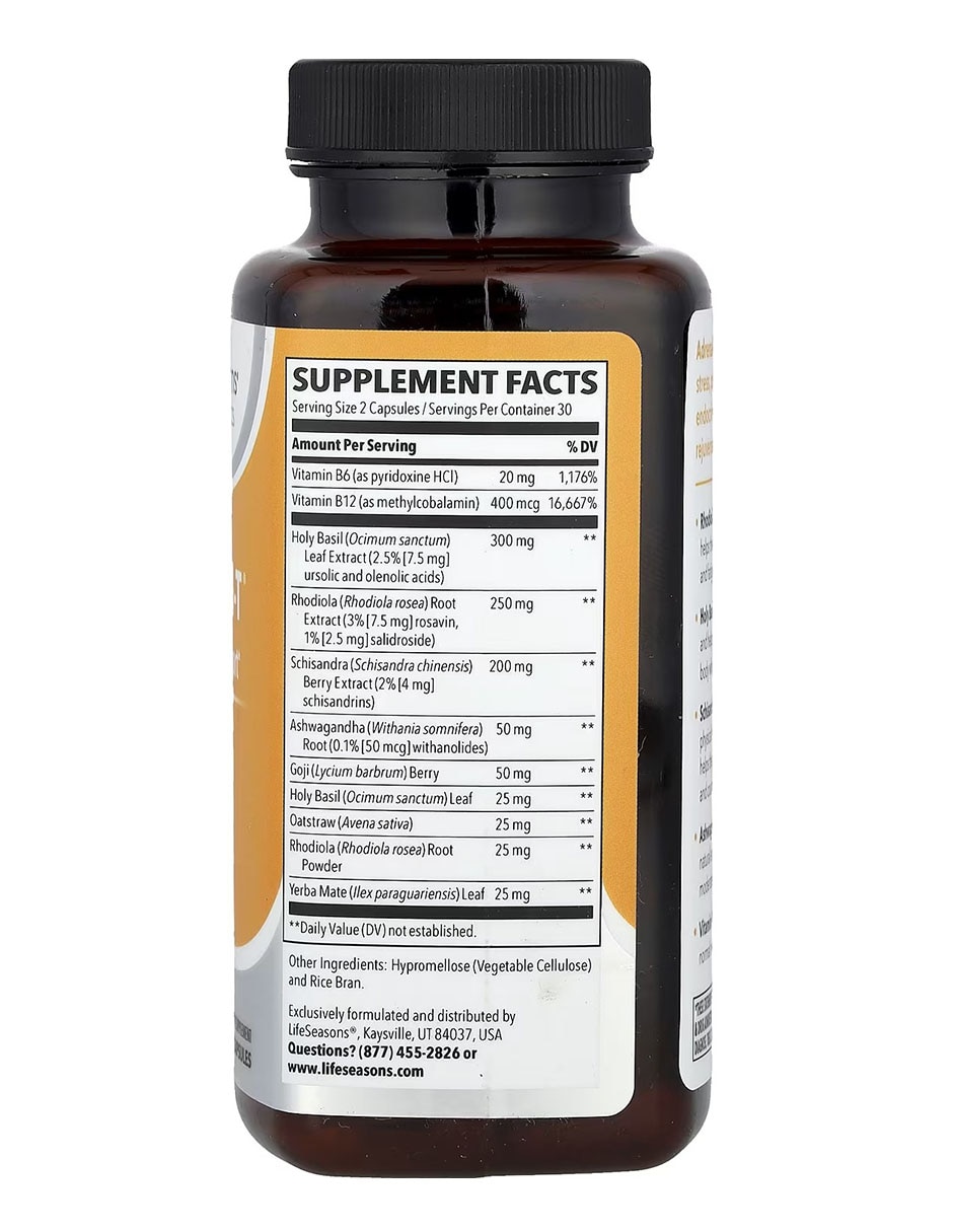 Adrenal-T Apoyo Suprarrenal LifeSeasons con Vitamina B12 de 90 cápsulas