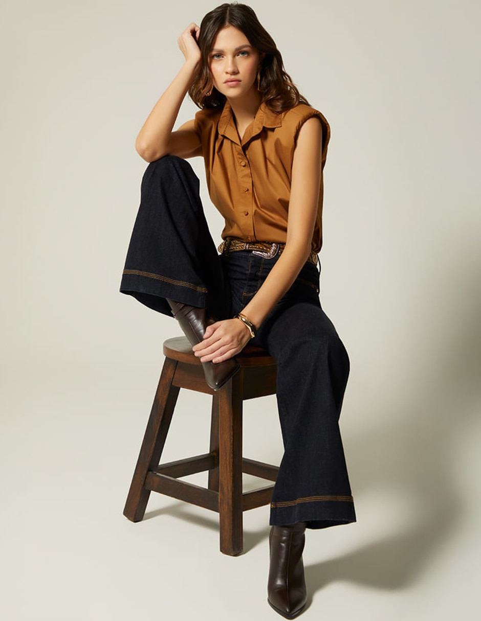 Jeans acampanado Studio F para mujer