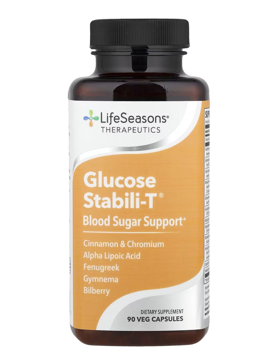 Glucose Stabili-T apoyo para el control del azúcar en sangre LifeSeasons con cromo de 90 cápsulas