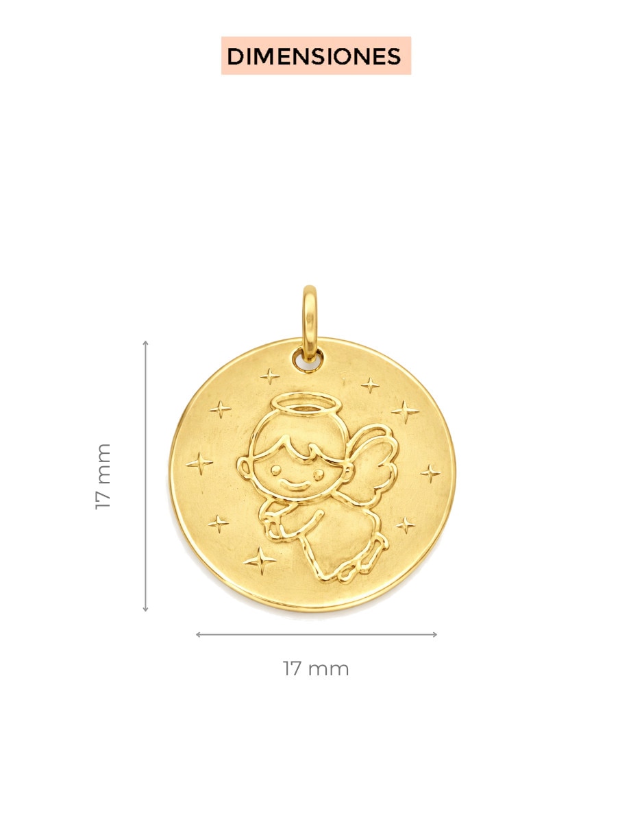 Medalla de ángel de oro 14 k 3