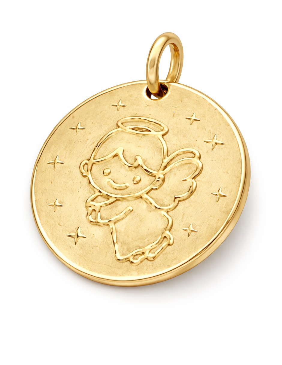 Medalla de ángel de oro 14 k 2