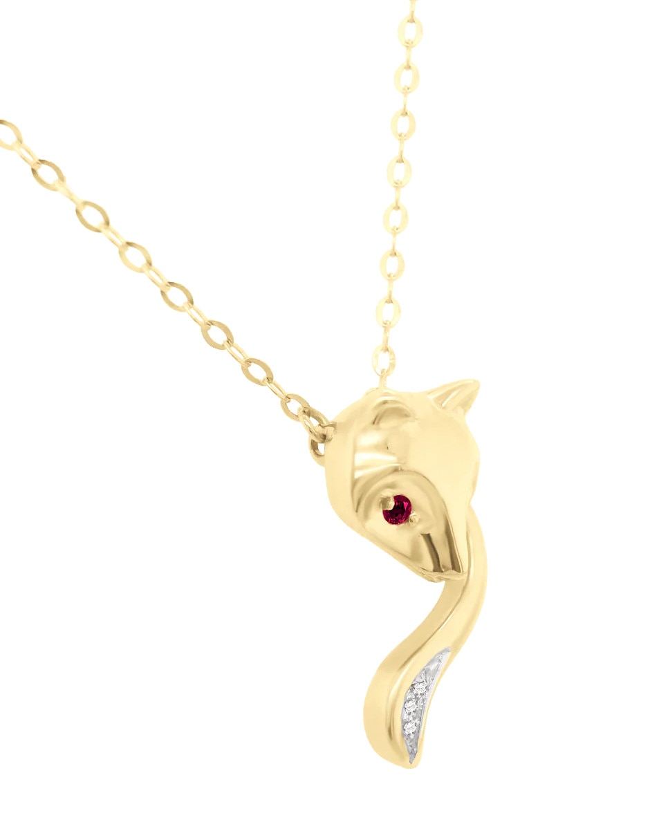 Collar con dije Fascinare Fox de oro 14 K