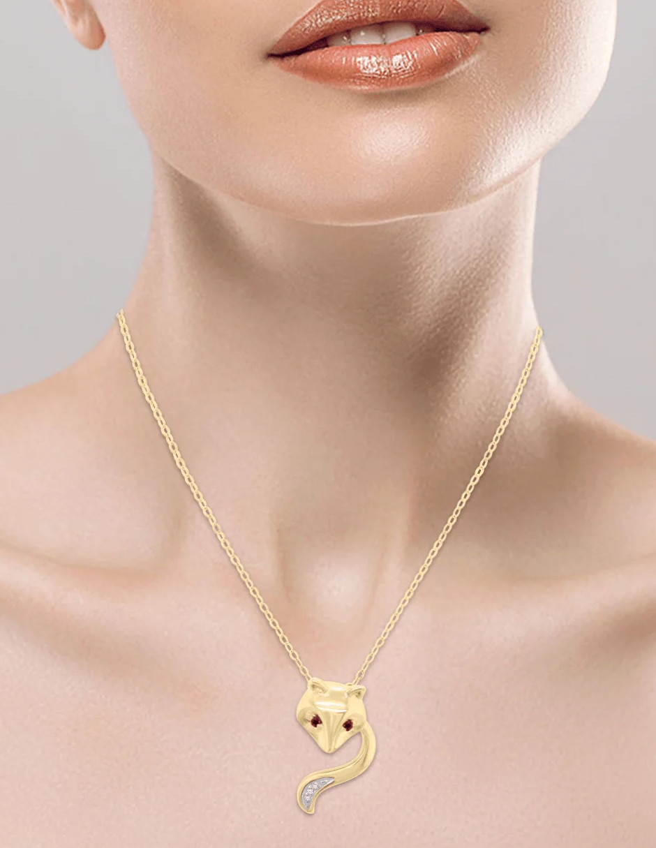 Collar con dije Fascinare Fox de oro 14 K