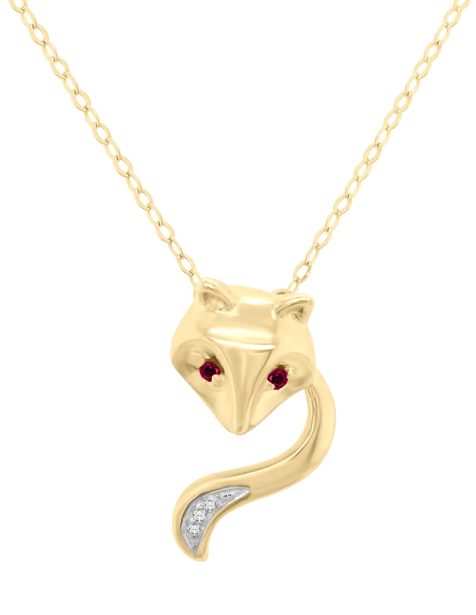 Collar con dije Fox de oro 14 K Collar con dije Fox de oro 14 K