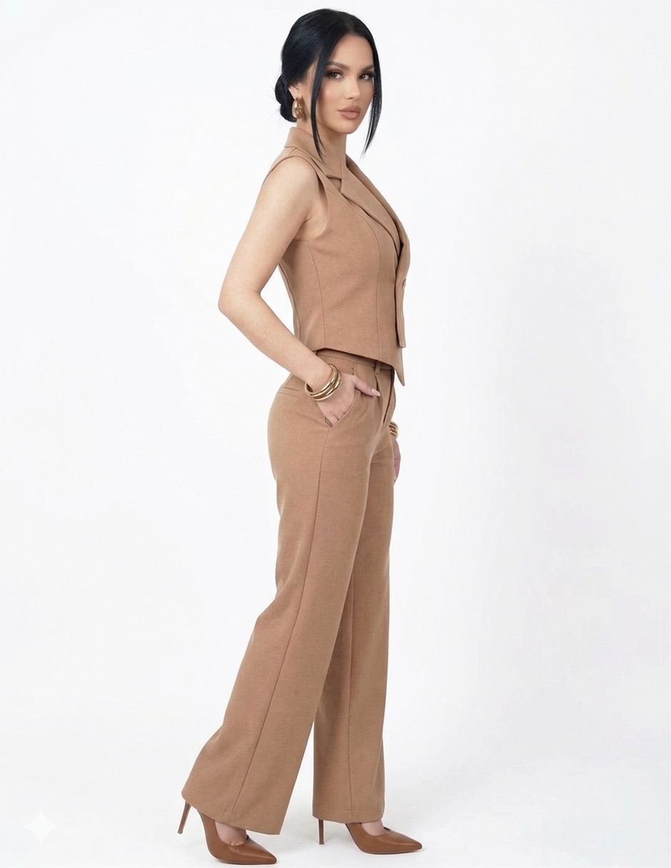 Conjunto business casual de algodón para mujer 2