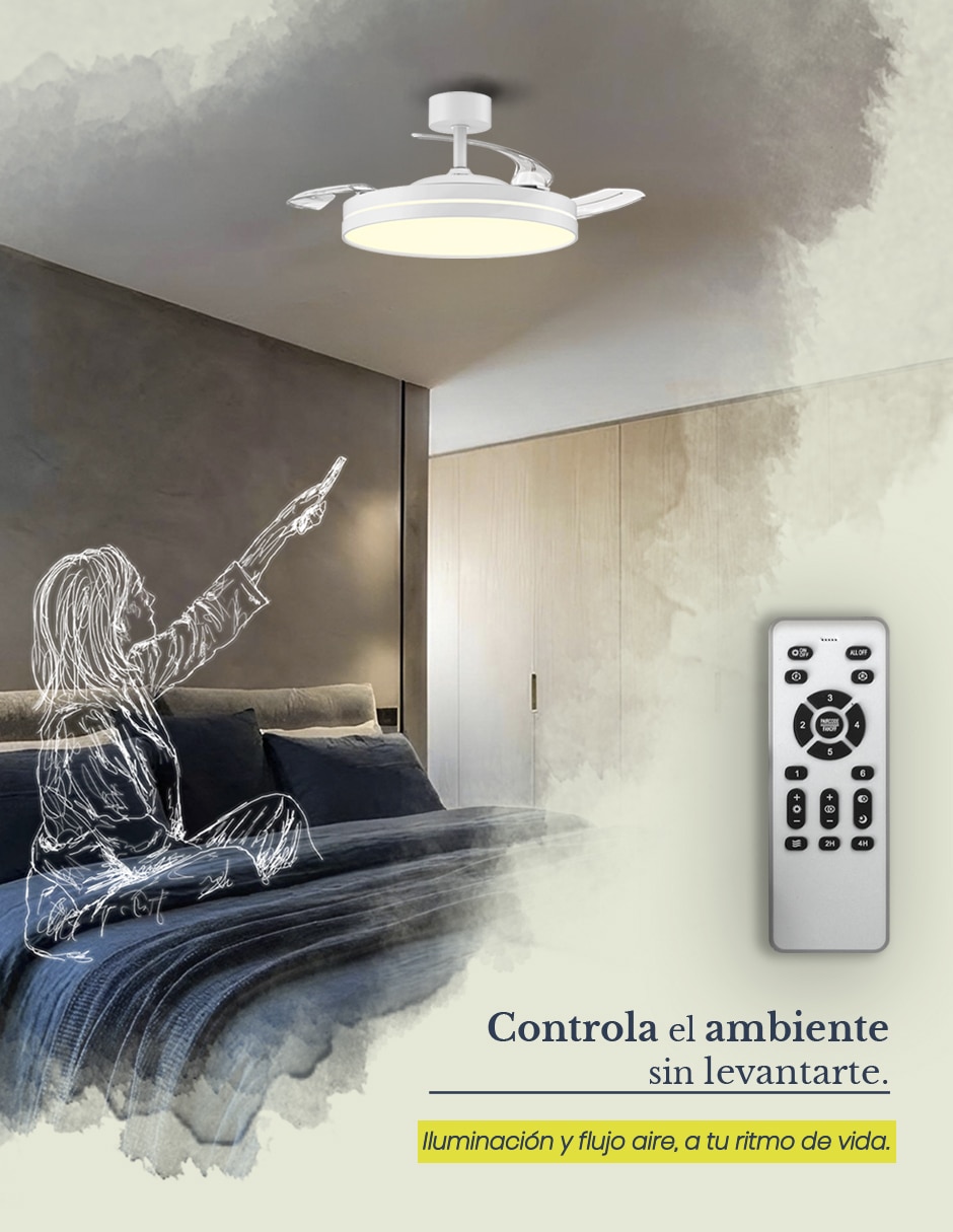 Ventilador de techo con control remoto 6 velocidades 7