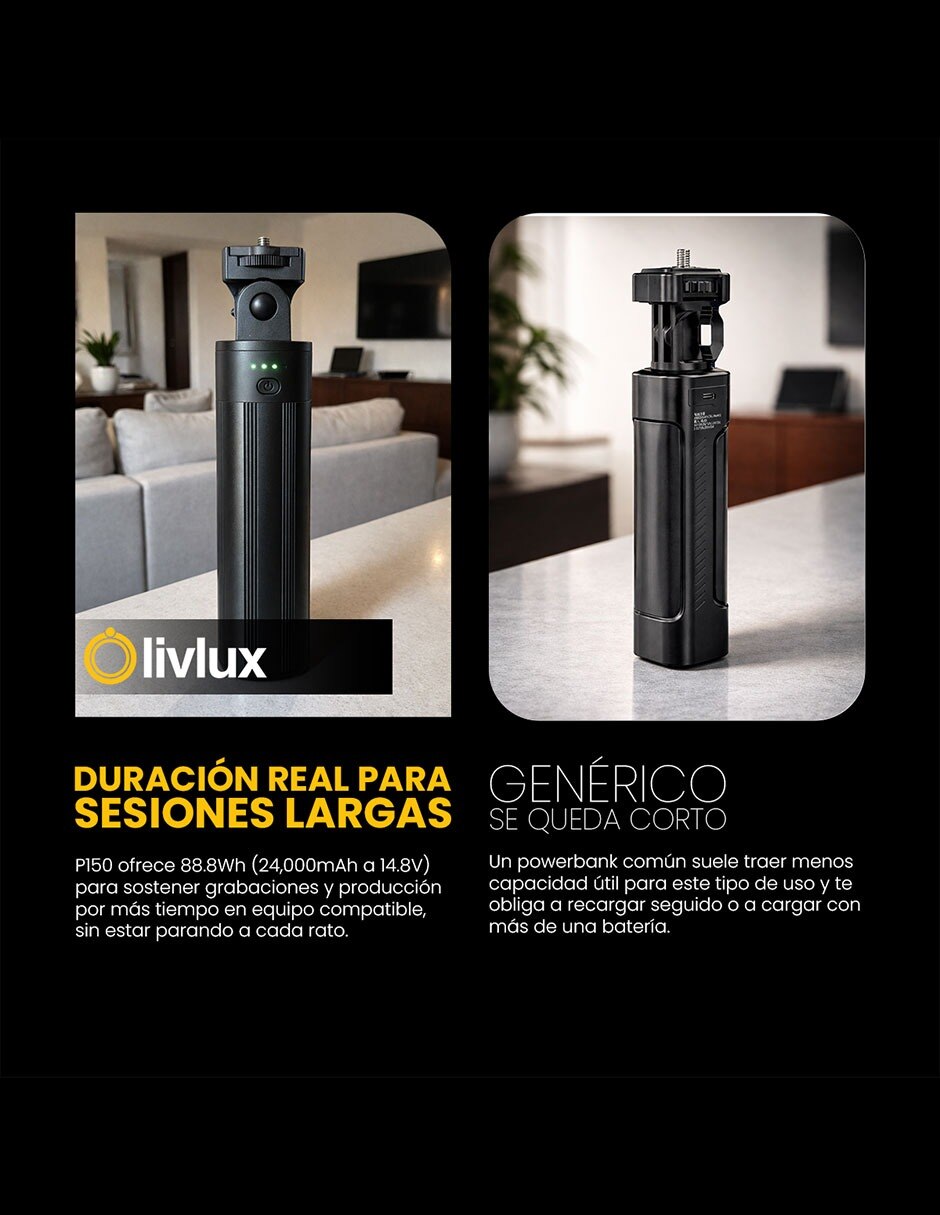 Batería recargable de repuesto Livlux 25000 mAh P50