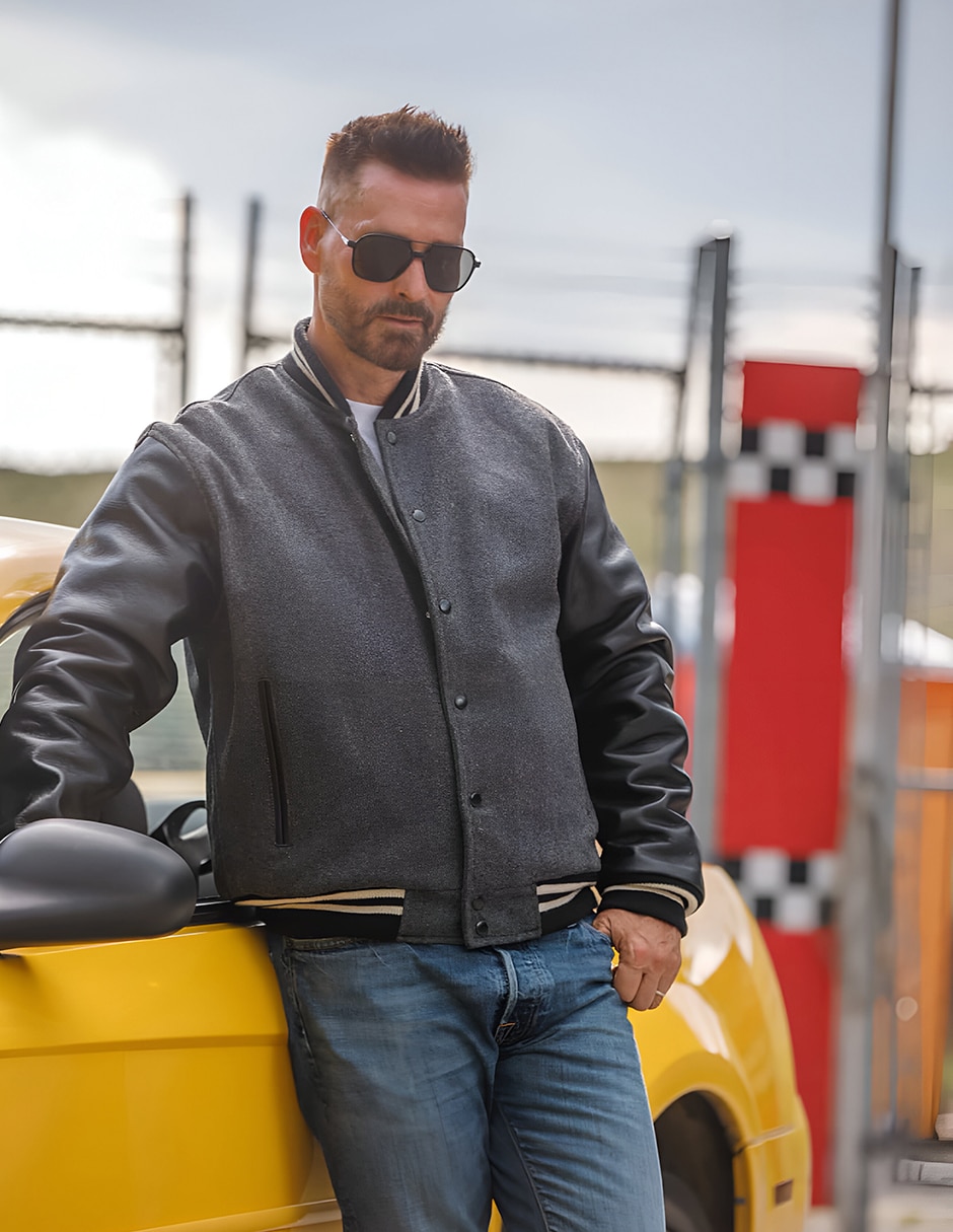 Chamarra beisbolera impermeable para hombre