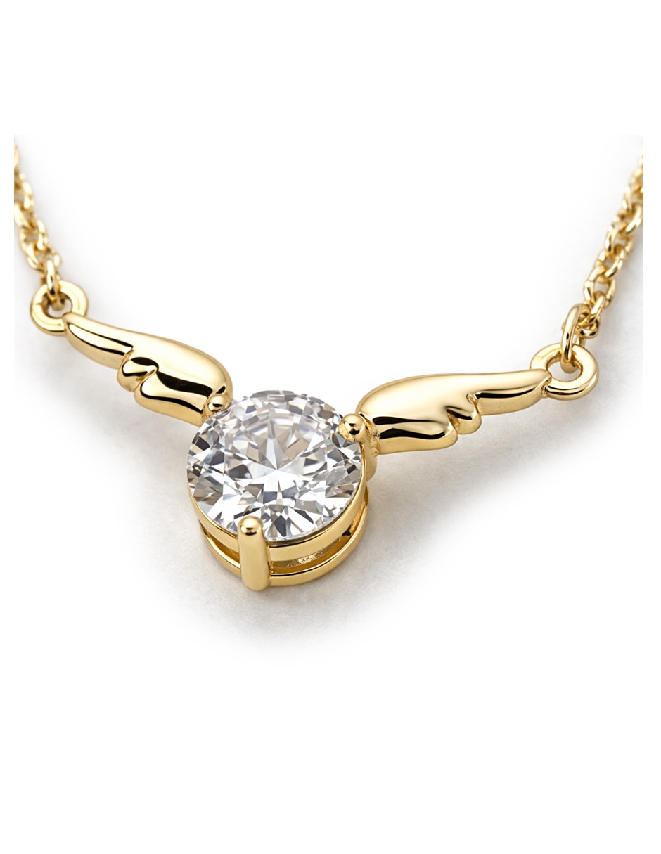 Collar con dije de alas Moon & Self de oro laminado 18 K