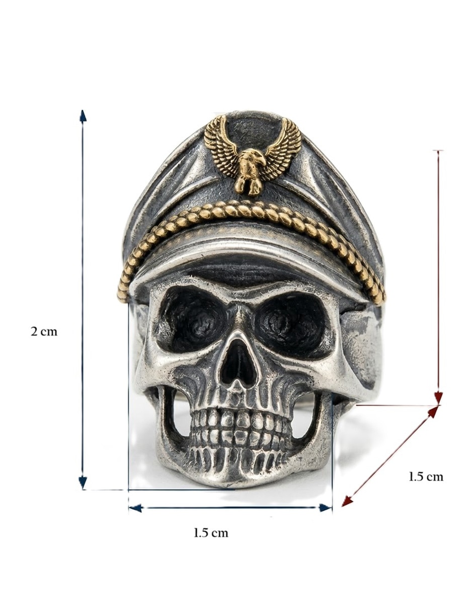 Anillo de calavera pulido 2