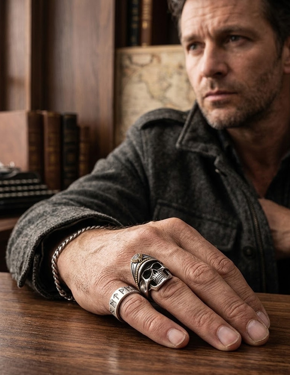 Anillo de calavera pulido 4