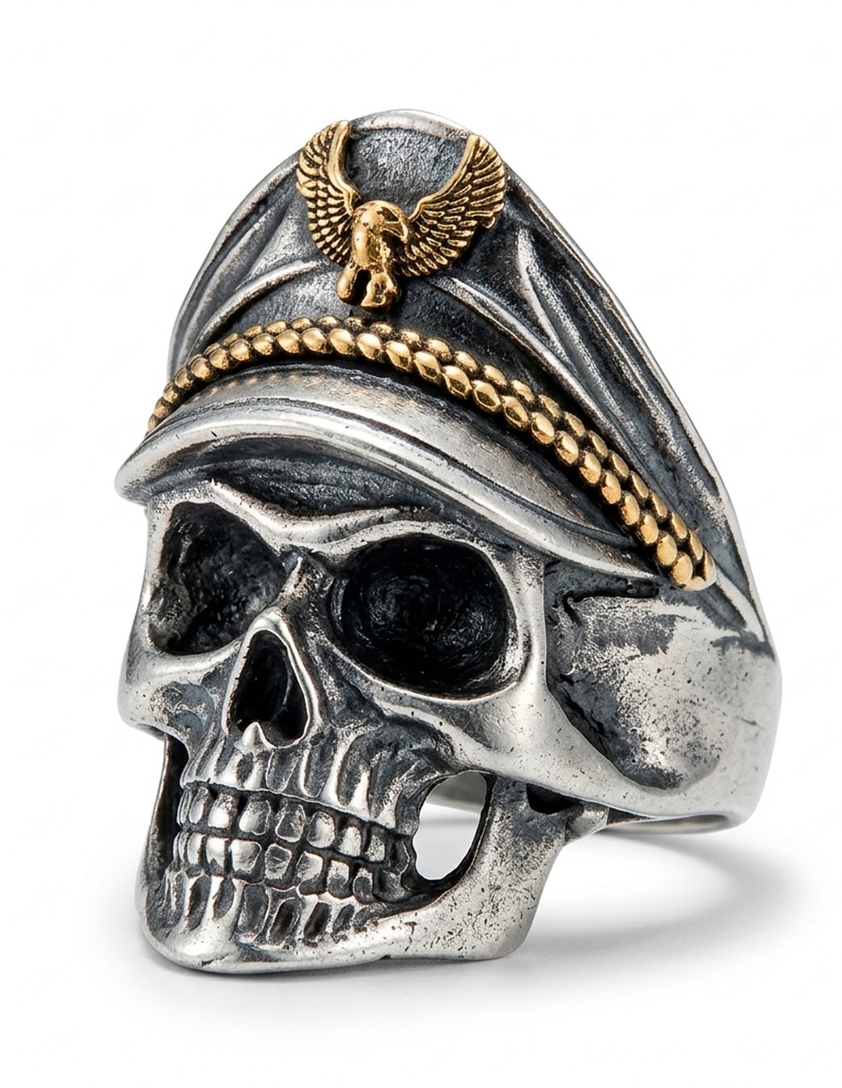Anillo de calavera pulido