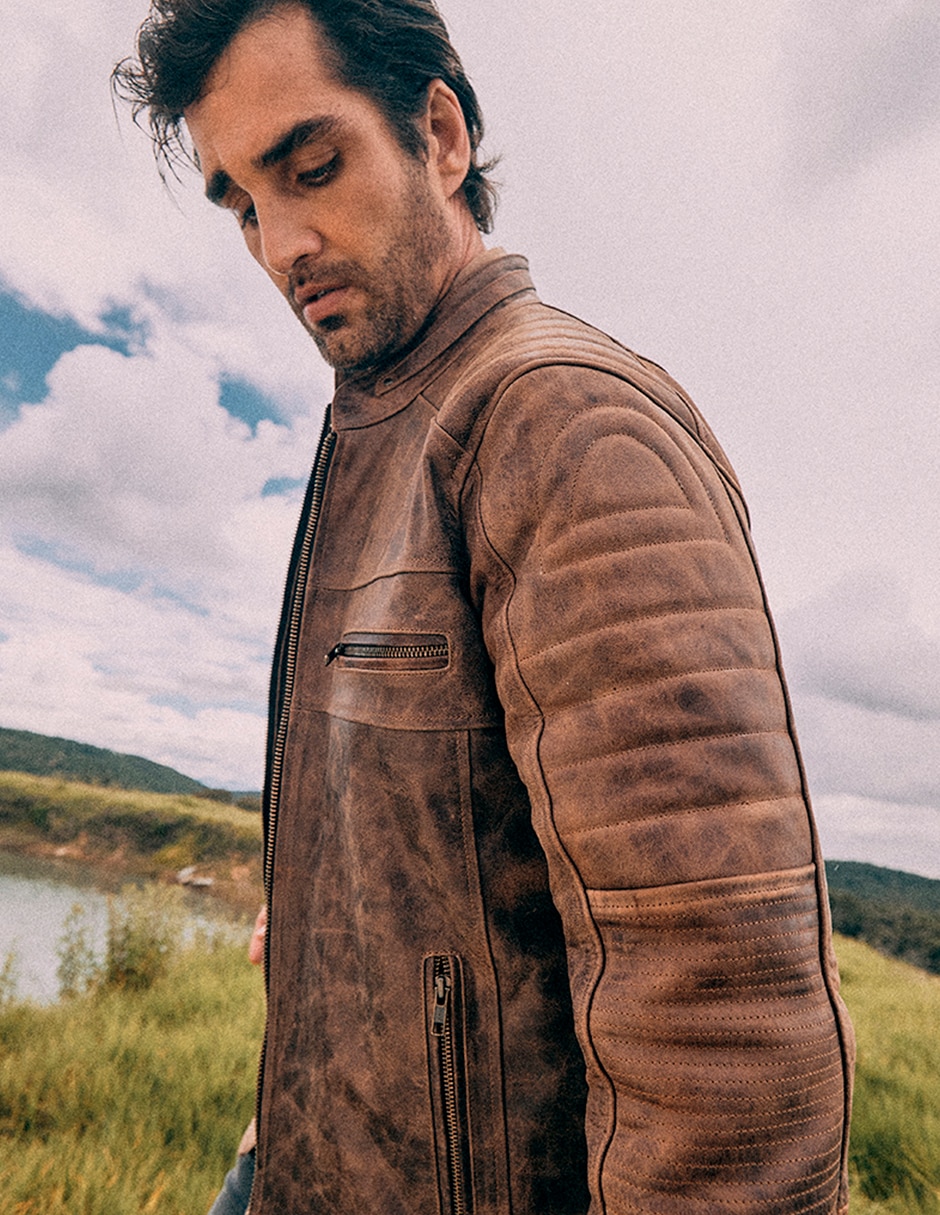 Chamarra Casual LASTWOLF No de Piel Texturizado para hombre