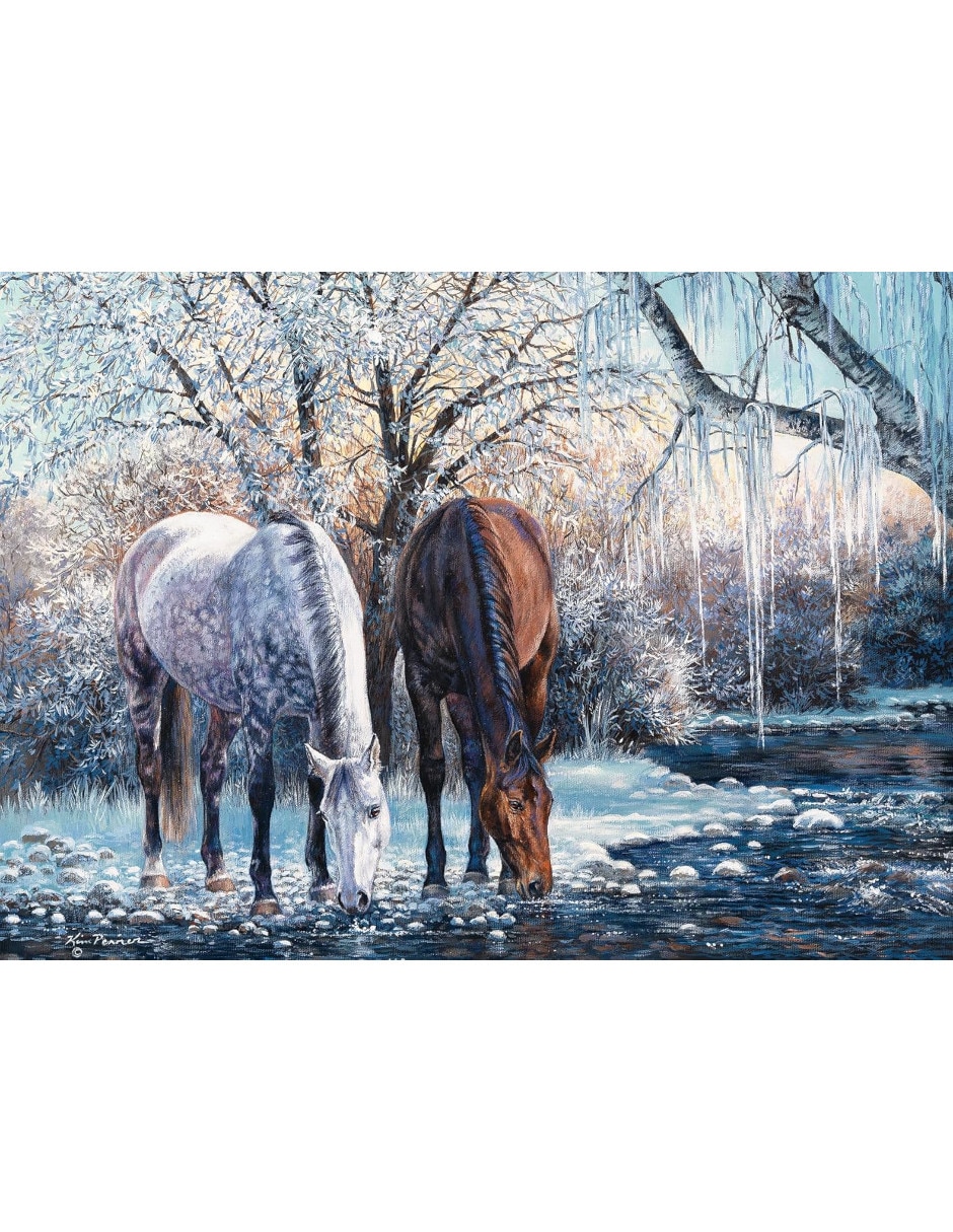 Rompecabezas Caballos Belleza de Invierno Cobble Hill 500 piezas