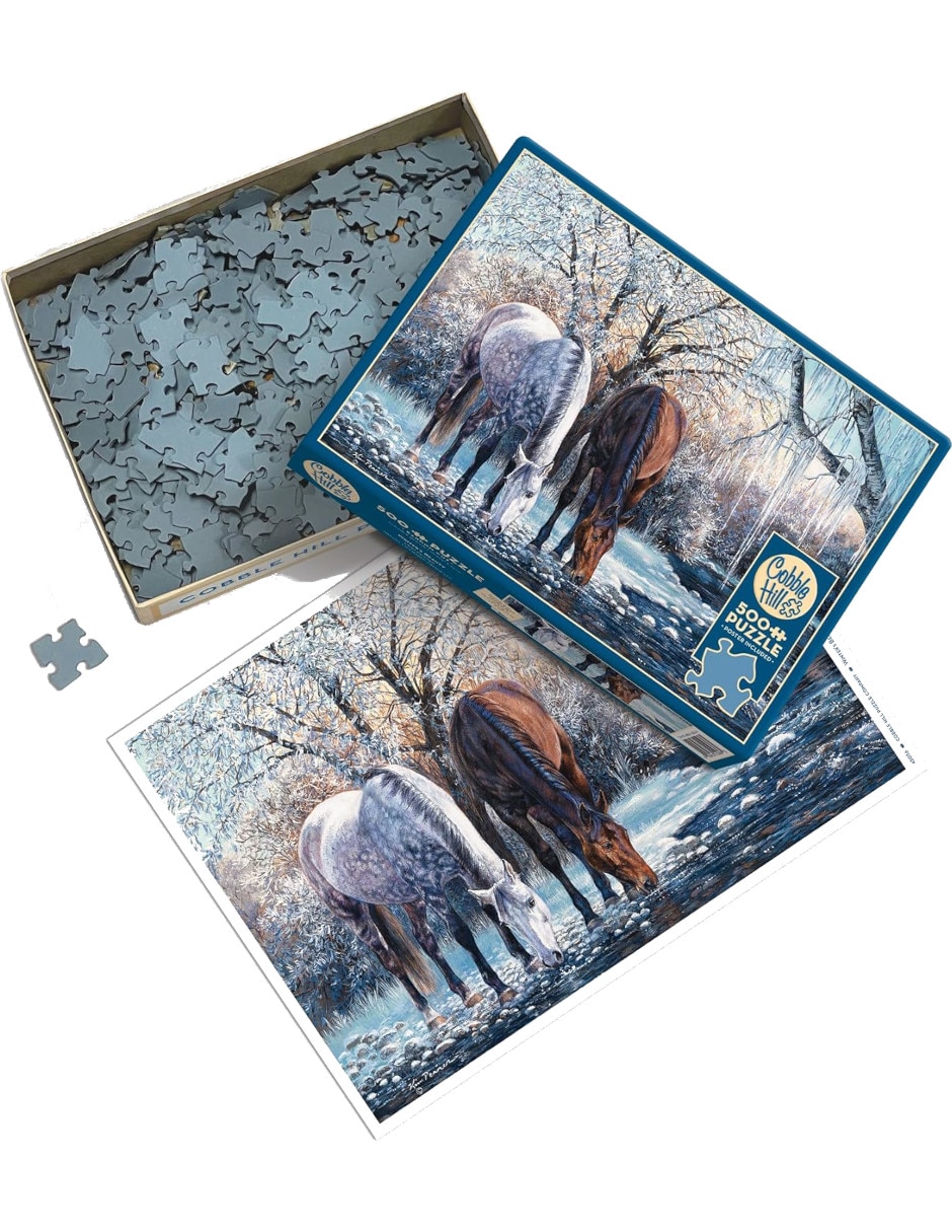 Rompecabezas Caballos Belleza de Invierno Cobble Hill 500 piezas