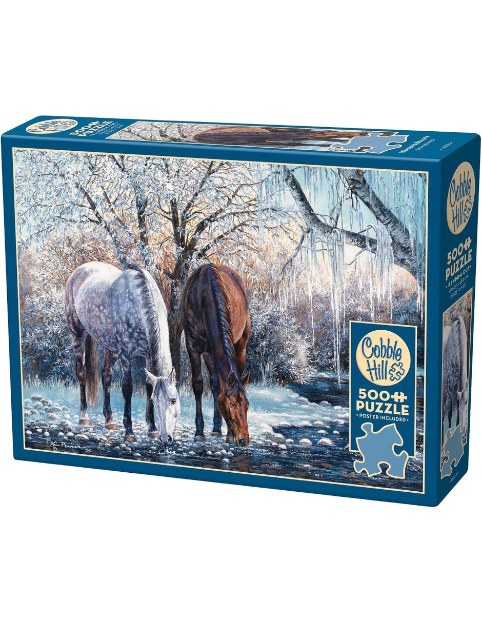 Rompecabezas Caballos Belleza de Invierno Cobble Hill 500 piezas