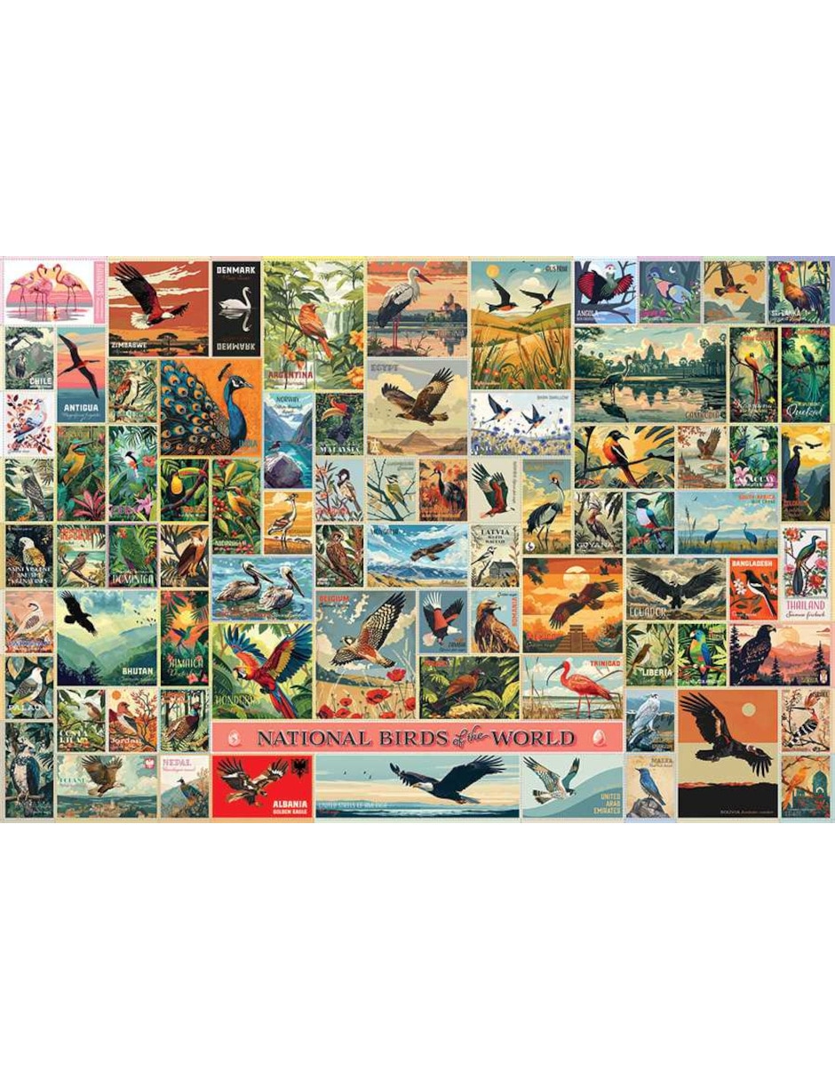 Rompecabezas Animales Aves nacionales del mundo Cobble Hill 2000 piezas