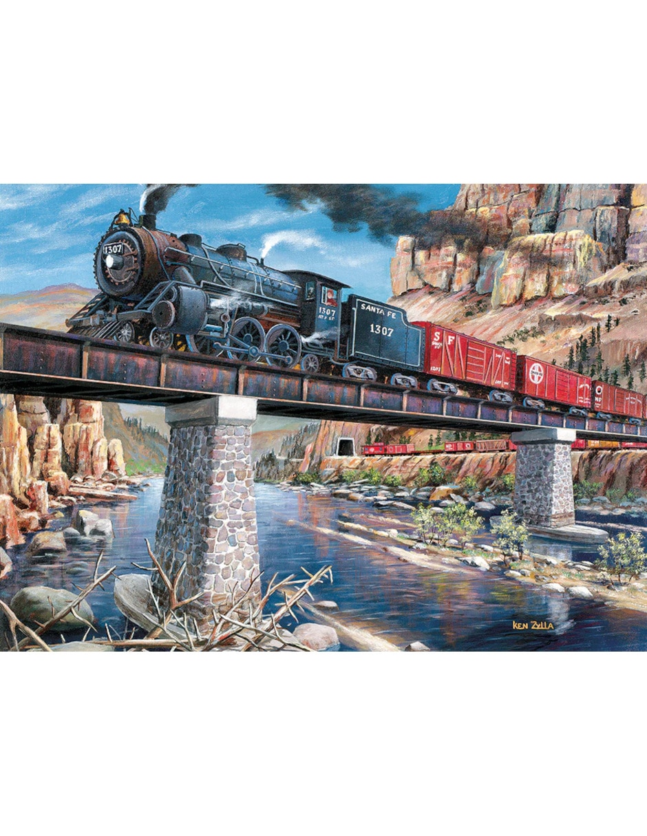 Rompecabezas Locomotora de Vapor Piedra acero y vapor Cobble Hill 1000 piezas