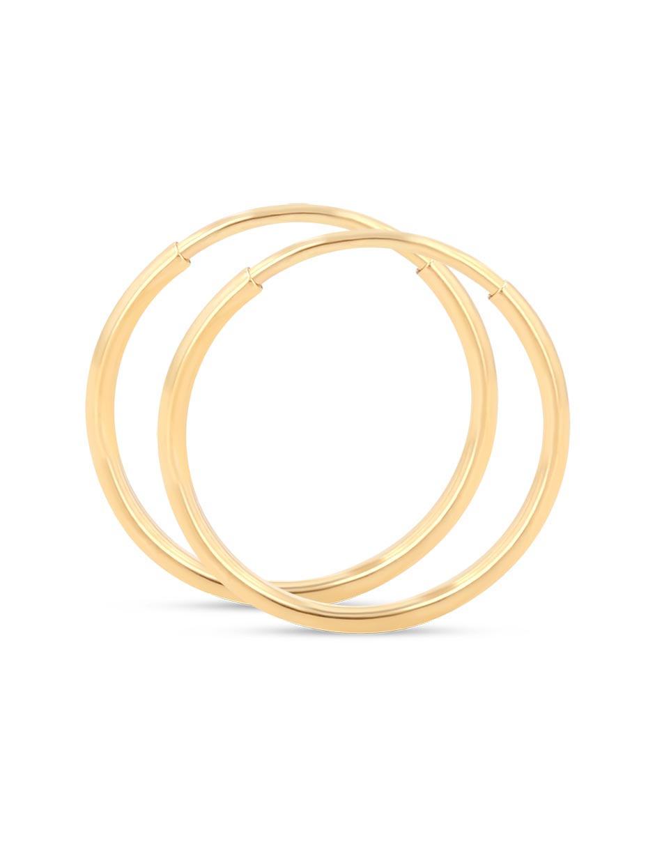Arracadas de oro amarillo 14 k con acabado brillante 3