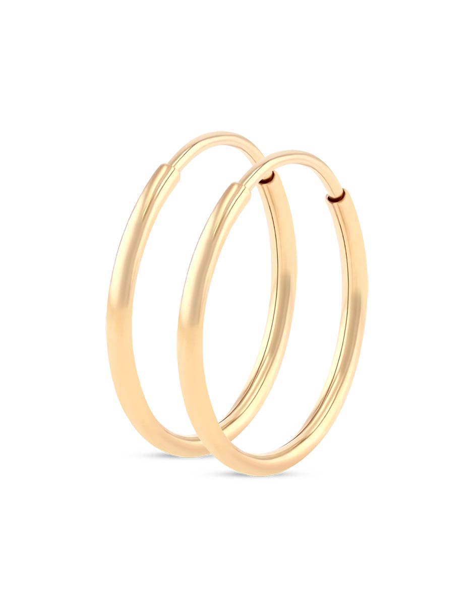 Arracadas de oro amarillo 14 k con acabado brillante 4